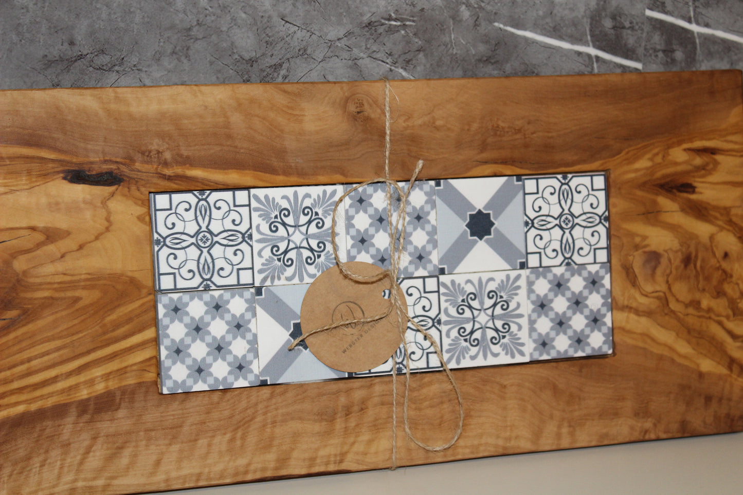 Olive Wood Board with Mosaic Tiles (203188)