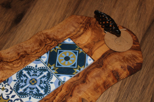 Olive Wood Board with Glass Tiles (203208)