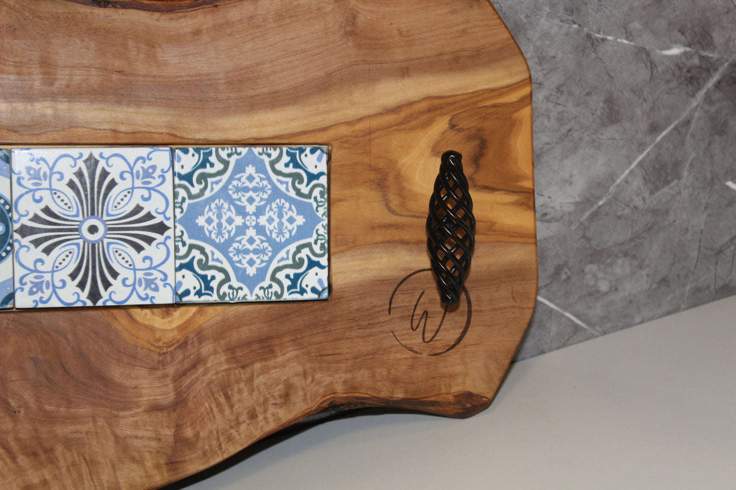 Irregular Shaped Tray with Glass Tiles (203044)
