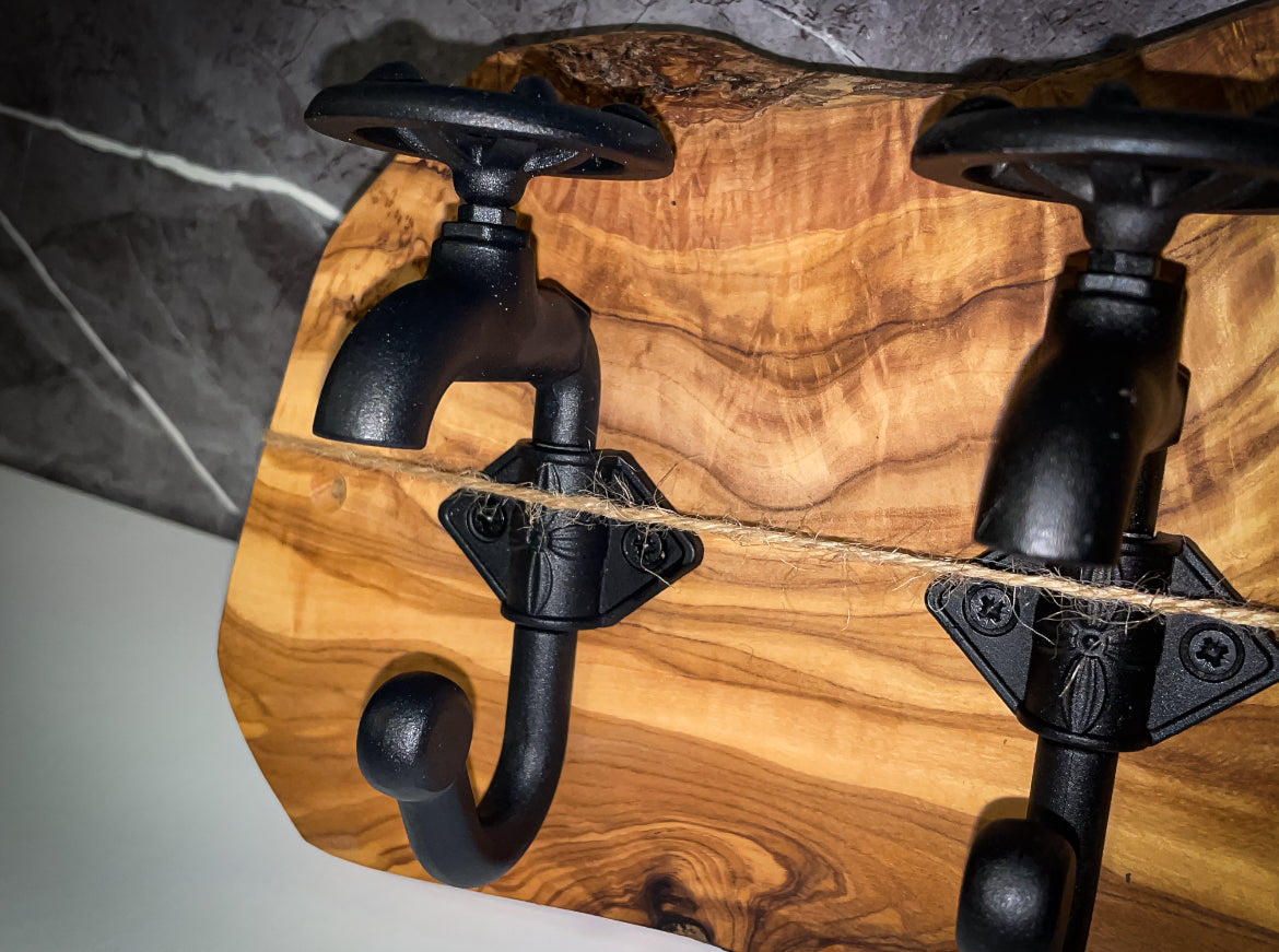 Olive Wood Tap Coat Hooks (203124)
