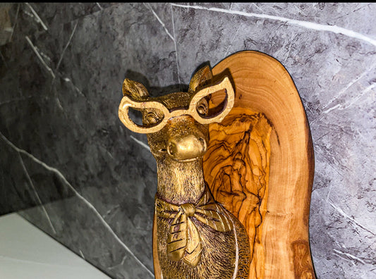 Olive Wood Giraffe Decorative Piece (203132)