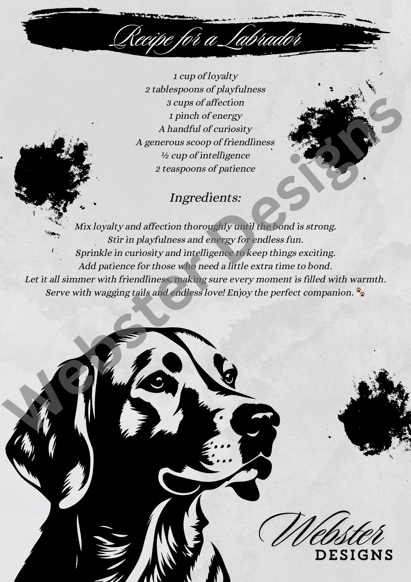 Labrador Recipe Digital Print