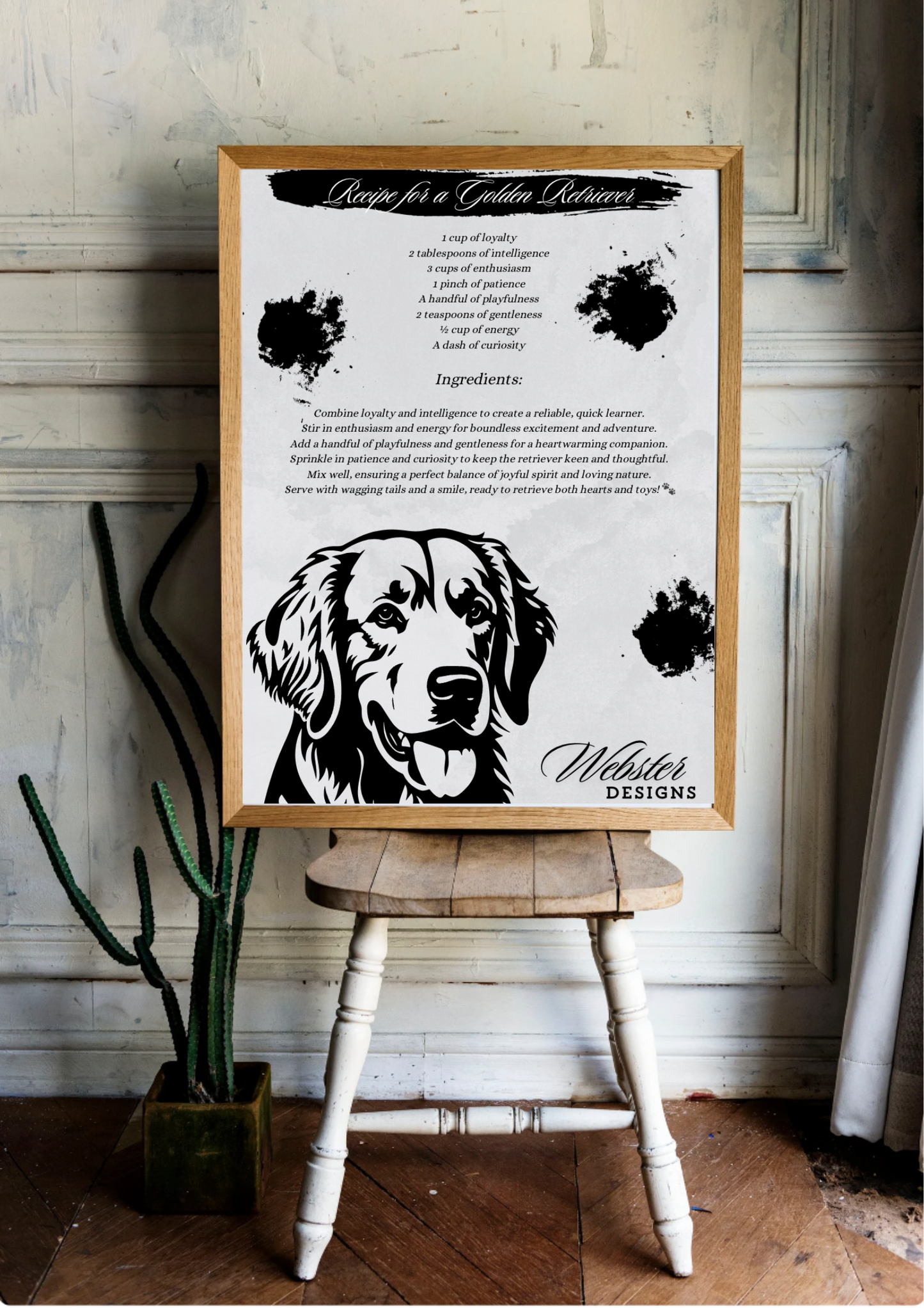 Golden Retriever Recipe Digital Print