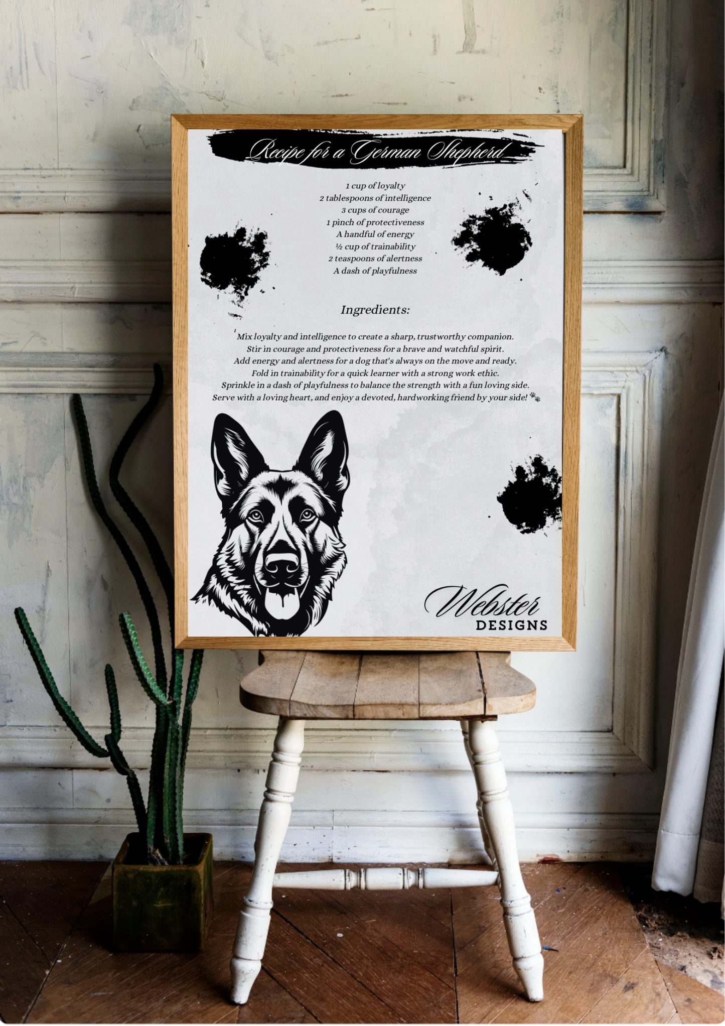 German Shepherd Recipe Digital Print