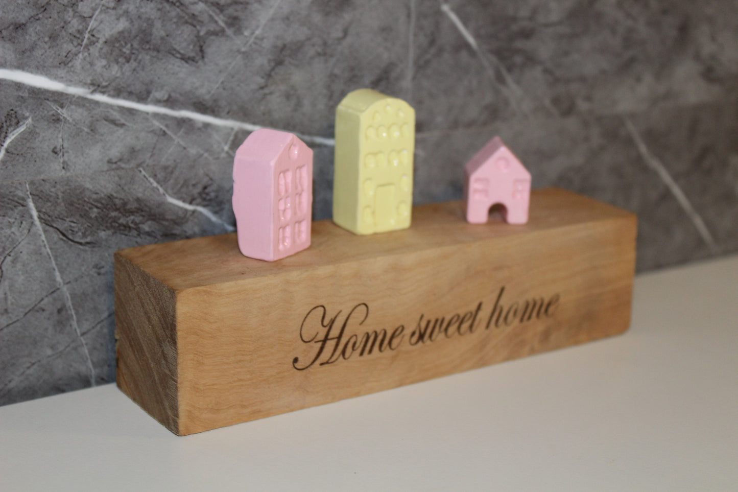 Home Sweet Home Olive Wood and Resin Clay Ornament (203200)