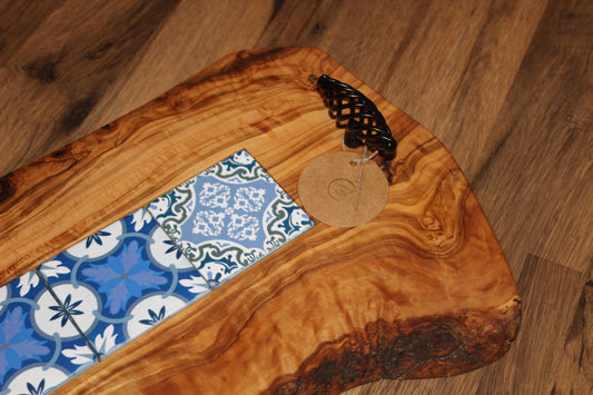 Olive Wood Board with Glass Tiles (203209)