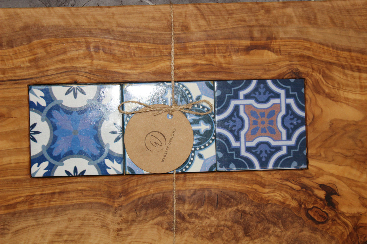 Olive Wood Board with Glass Tiles (203187)