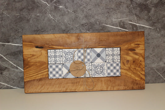 Olive Wood Board with Mosaic Tiles (203188)