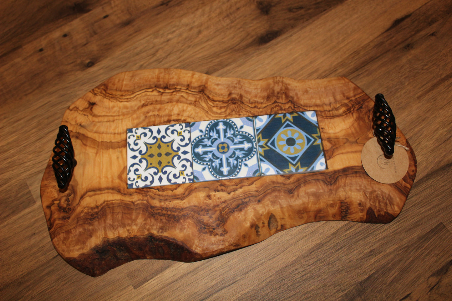 Olive Wood Board with Glass Tiles (203208)