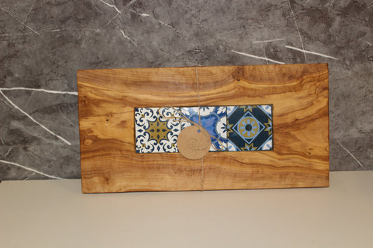 Olive Wood Board with Glass Tiles (203186)