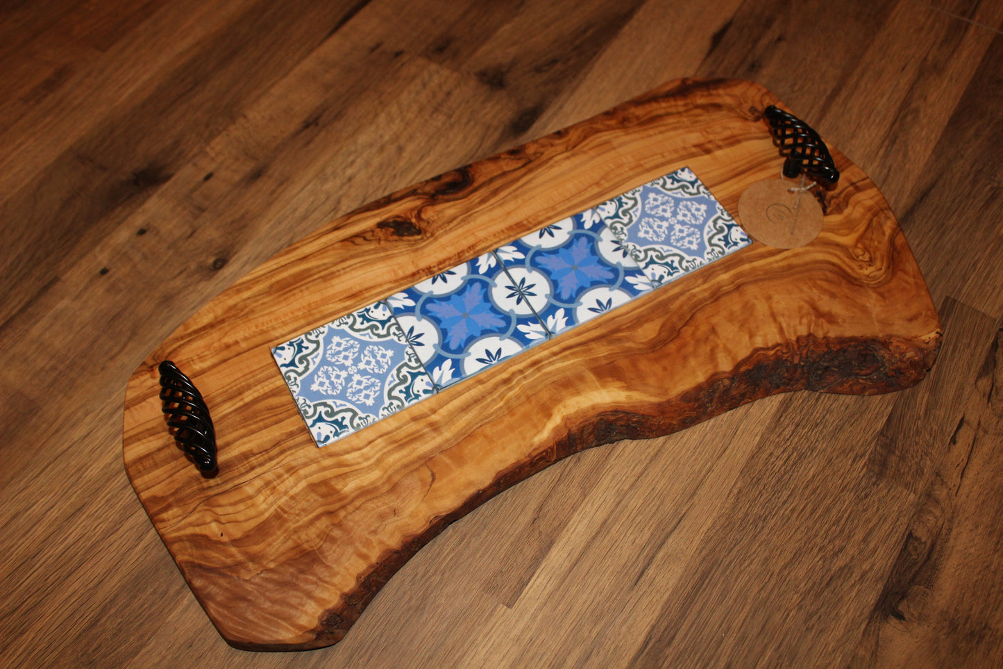 Olive Wood Board with Glass Tiles (203209)