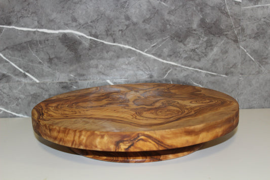 360° Olive Wood Spinning Cake Stand (203196)