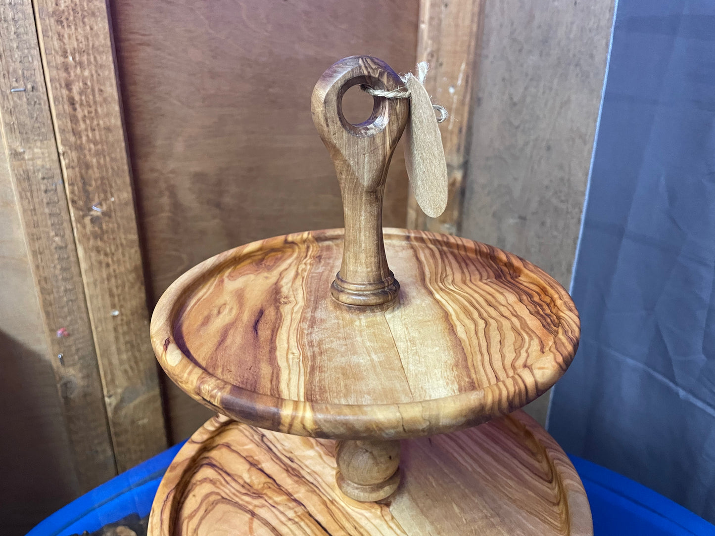 Olive Wood Cake Stand (203070)
