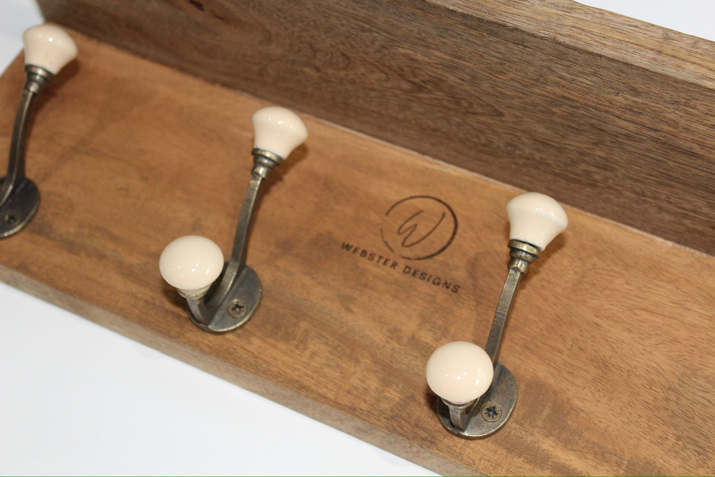 Wooden Coat Hooks with Display Shelf