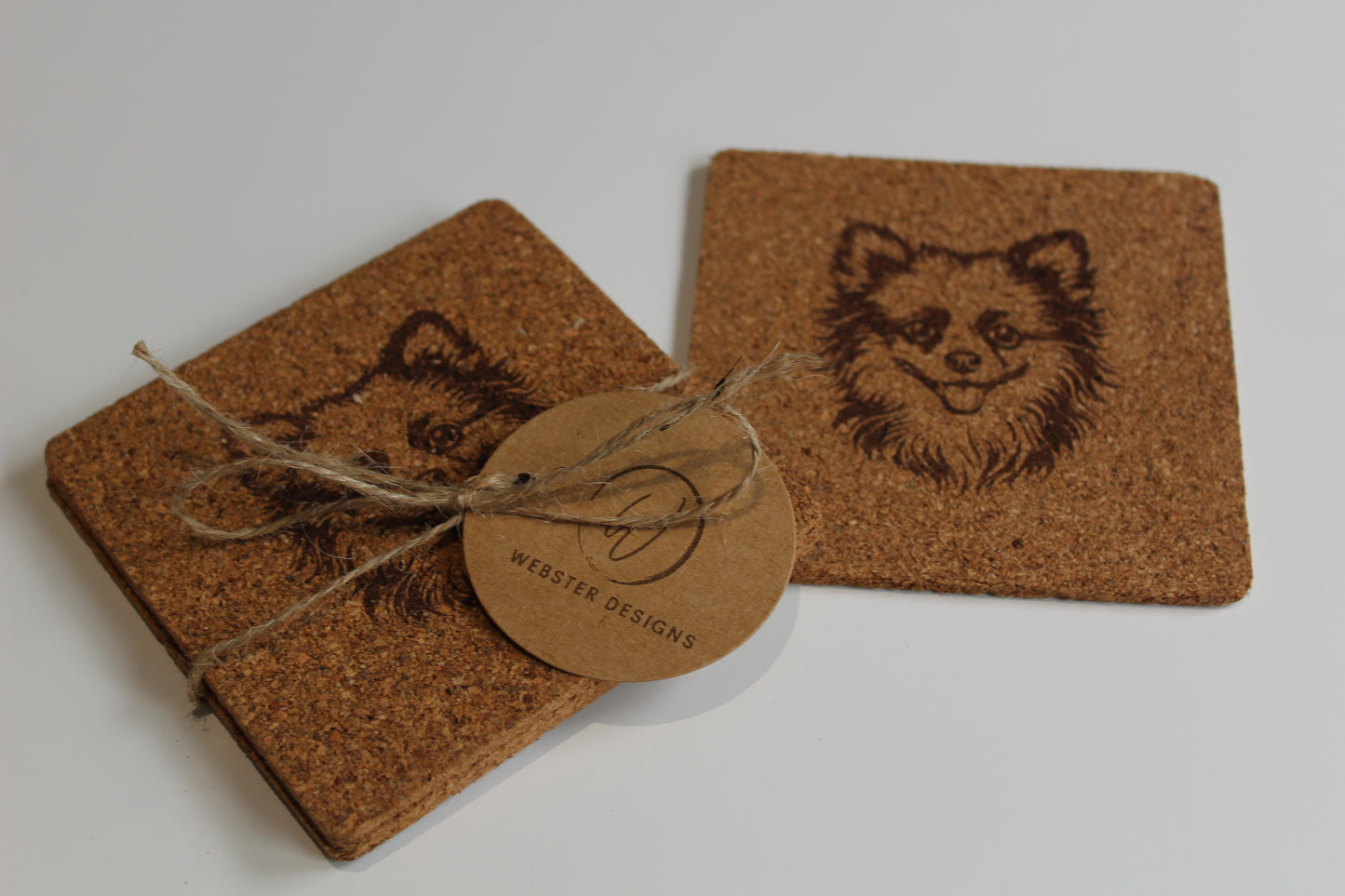 Cork Pomeranian Coasters (set of 4)