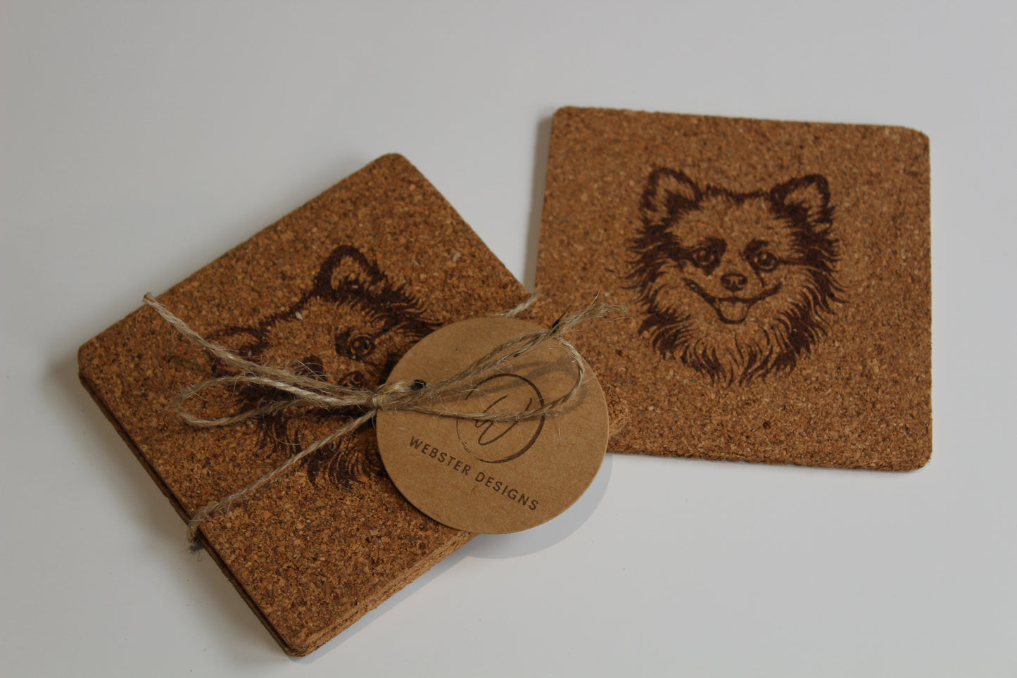 Cork Pomeranian Coasters (set of 4)