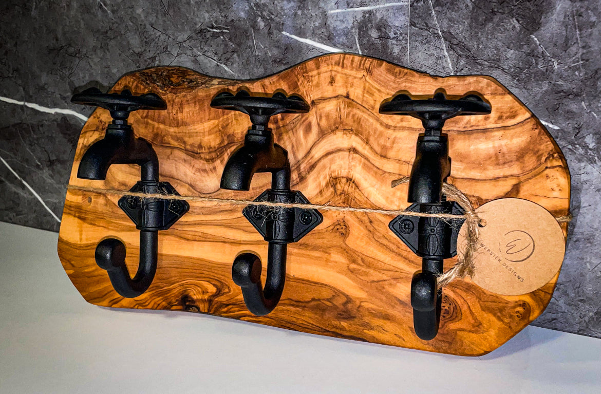 Olive Wood Tap Coat Hooks (203124)