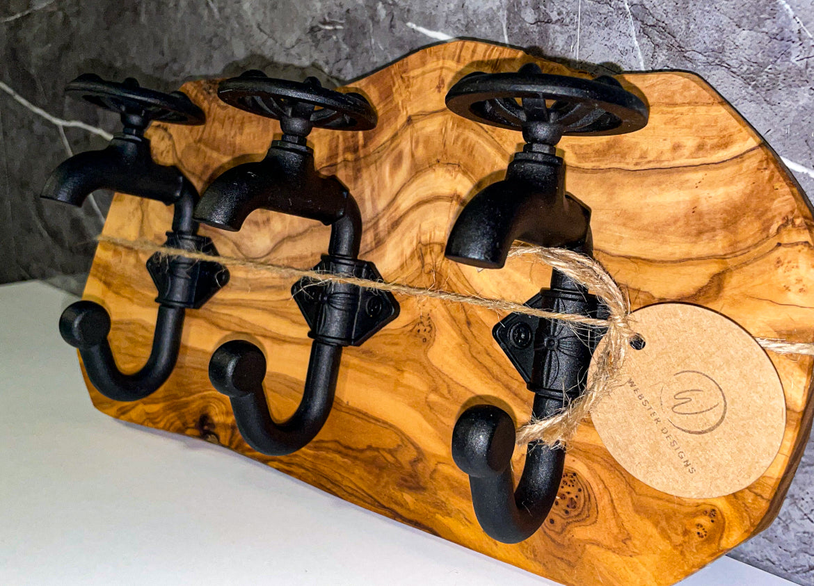 Olive Wood Tap Coat Hooks (203124)