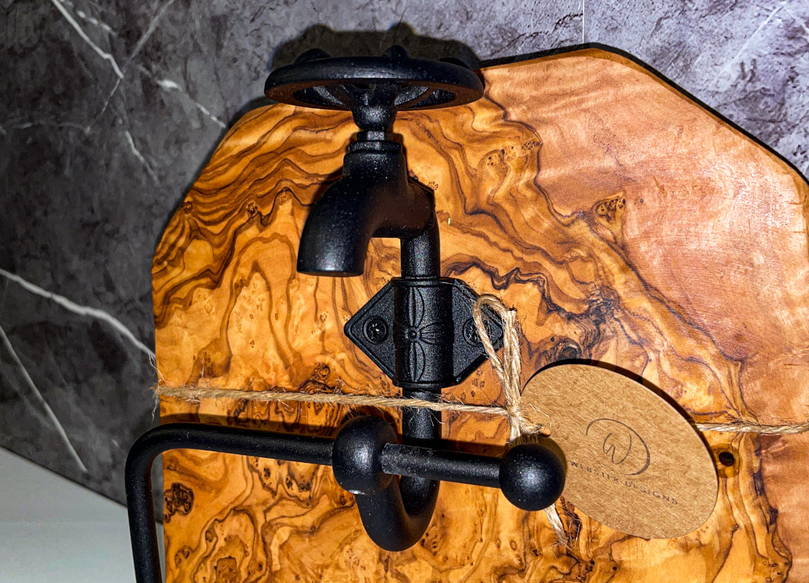 Olive Wood Tap Toilet Roll Holder (203125)