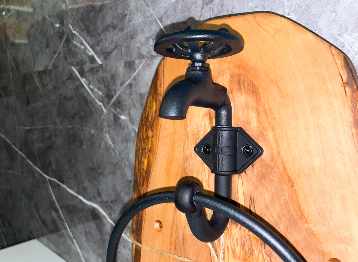Olive Wood Tap Towel Holder (203126)