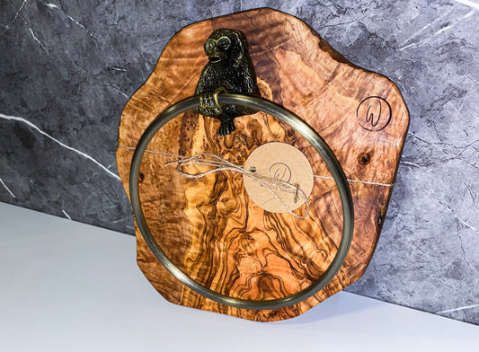 Olive Wood Monkey Towel Holder (203122)