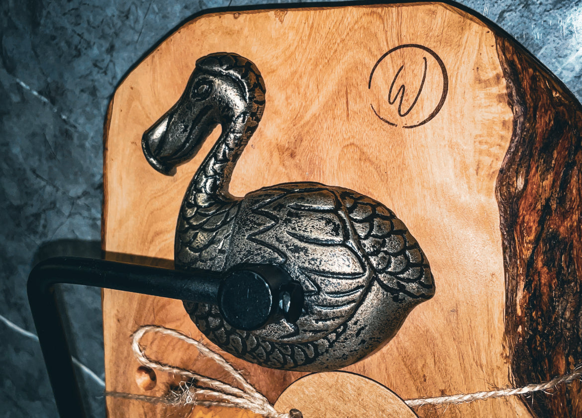 Olive Wood Dodo Toilet Roll Holder (203120)