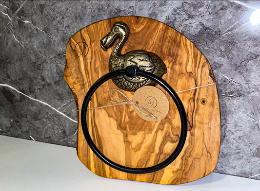 Olive Wood Dodo Towel Holder (203121)