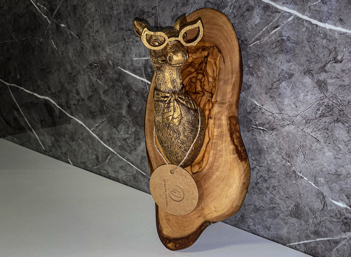 Olive Wood Giraffe Decorative Piece (203132)