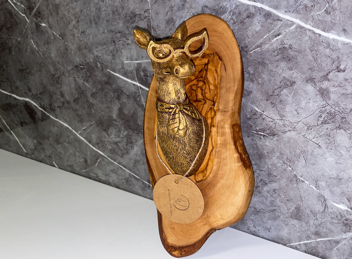 Olive Wood Giraffe Decorative Piece (203132)