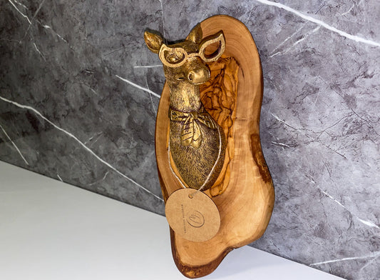 Olive Wood Giraffe Decorative Piece (203132)