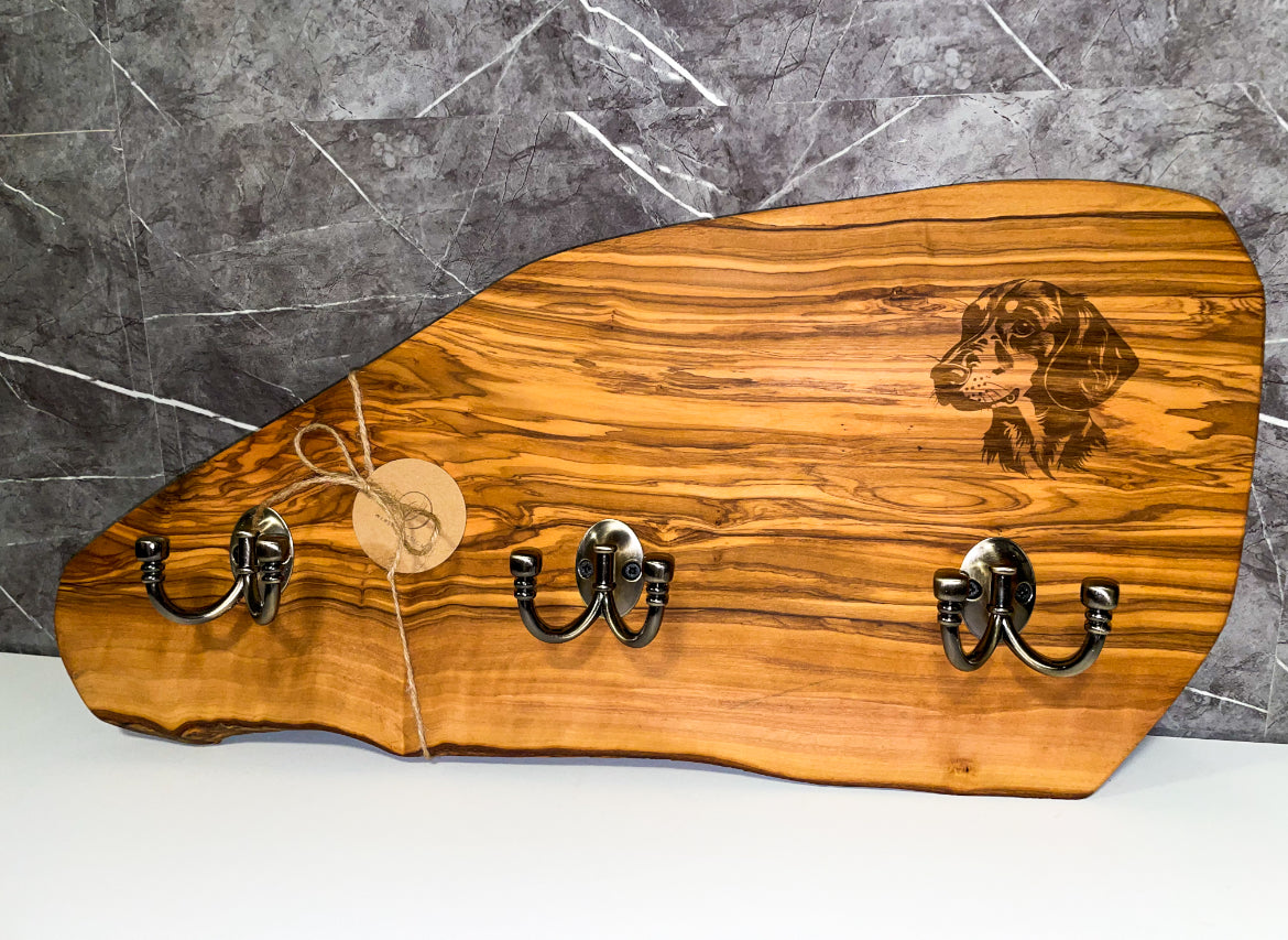 Olive Wood Dachshund Coat Hooks (203138)