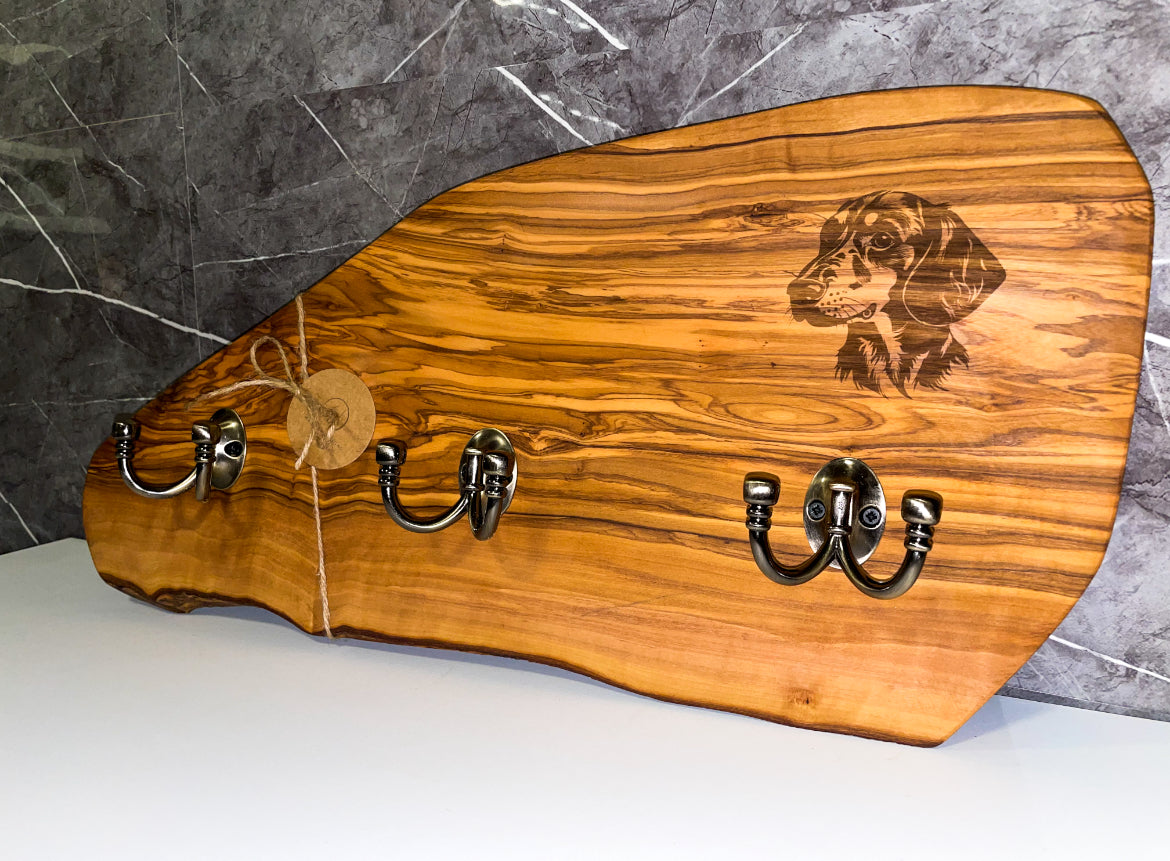 Olive Wood Dachshund Coat Hooks (203138)